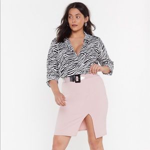 NWT Nasty Gal Split Front Midi Skirt